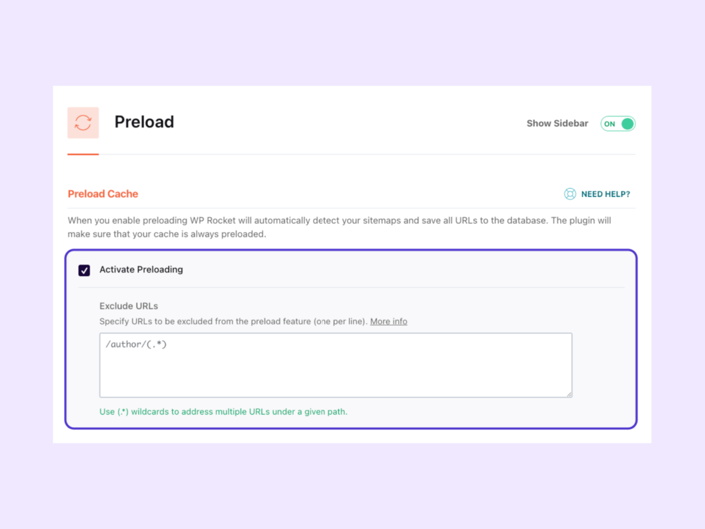 Activate Preloading setting in WP Rocket