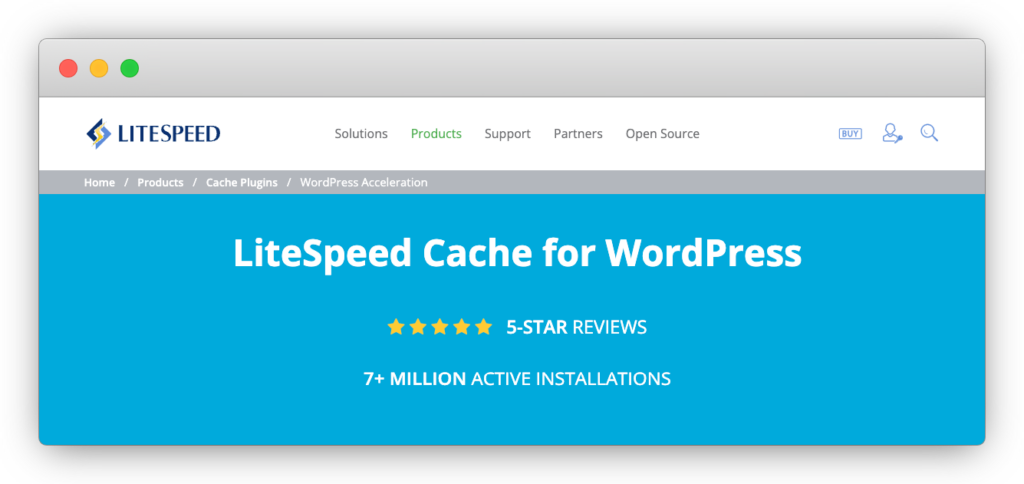 10 - LiteSpeed Cache homepage