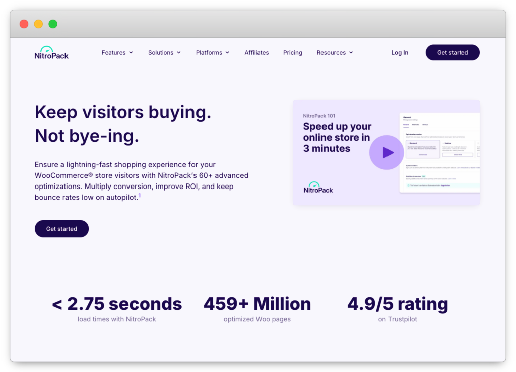 NitroPack for WooCommerce homepage