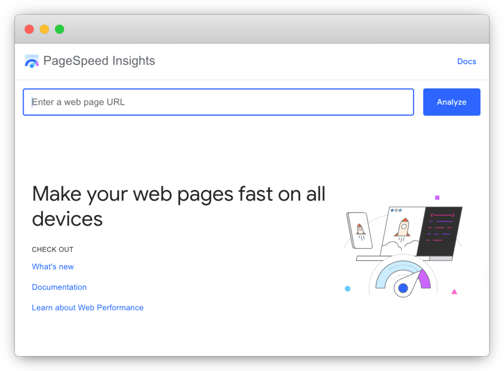 PageSpeed Insights test page