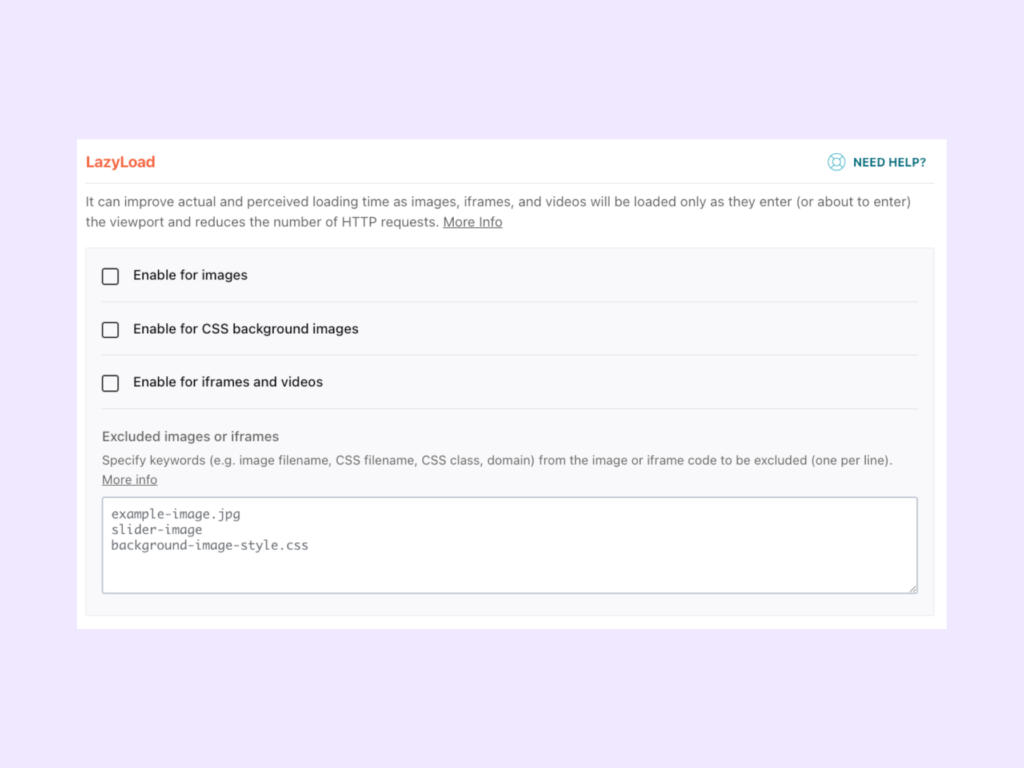 Enable LazyLoad for images, CSS background images, iframes and videos in WP Rocket