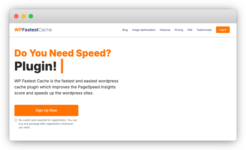 7 - WP Fastest Cache homepage