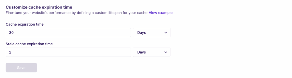 Customize cache expiration time NitroPack feature
