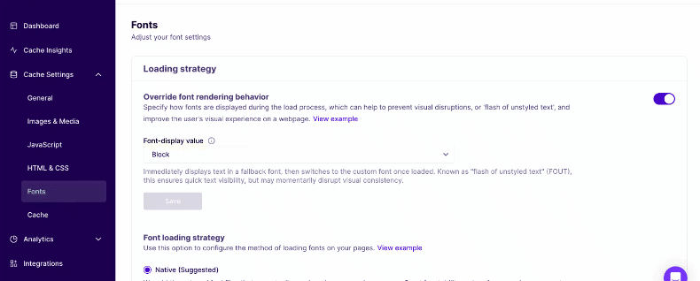 Enabling NitroPack's Font compression in the web app