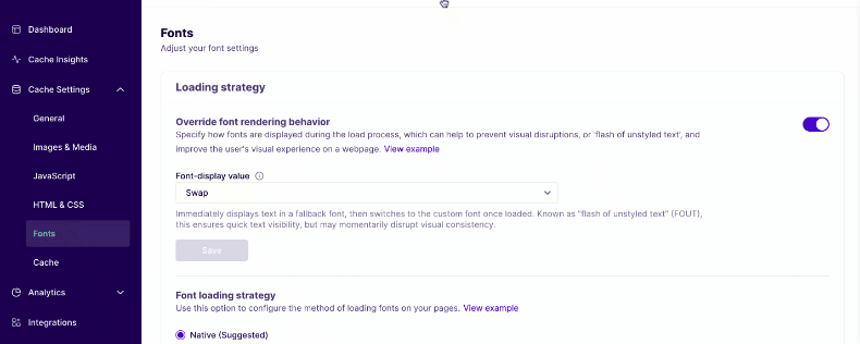 Enabling NitroPack' Font subsetting feature inside the web app