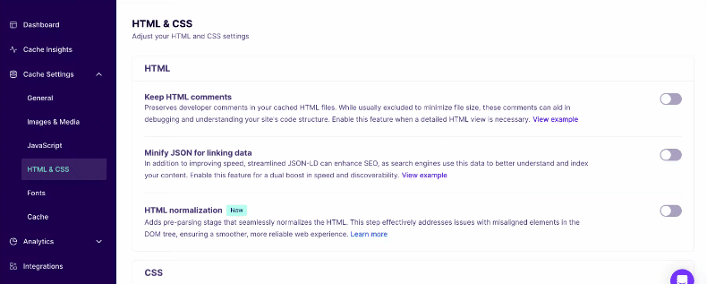 Enabling NitroPack's HTML Normalization in the web app