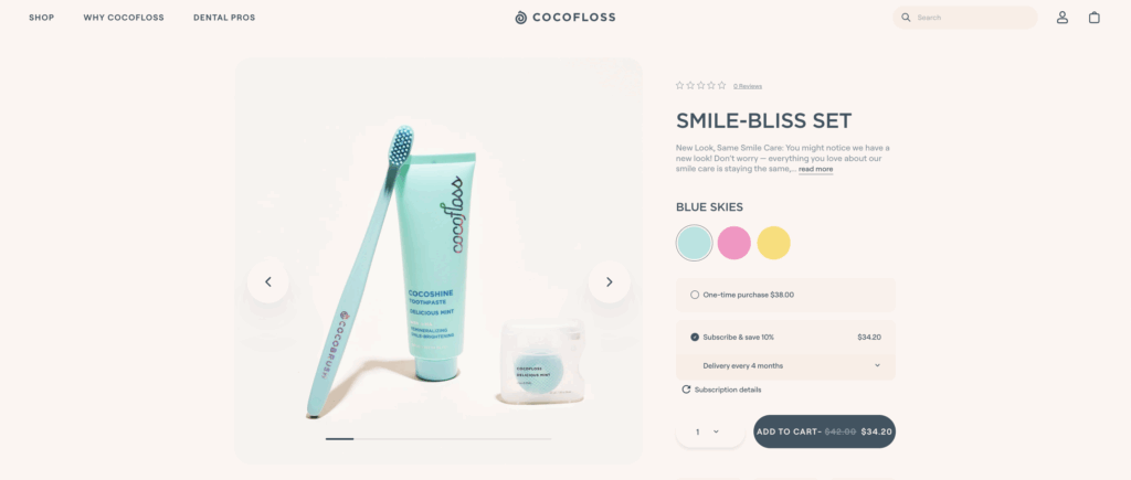 Cocofloss product page