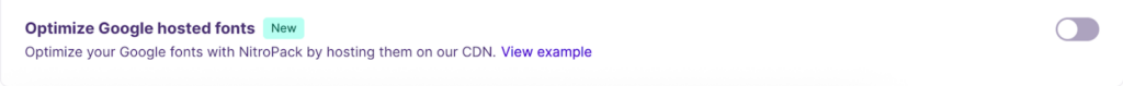 Optimize Google hosted fonts feature inside NitroPack's web app