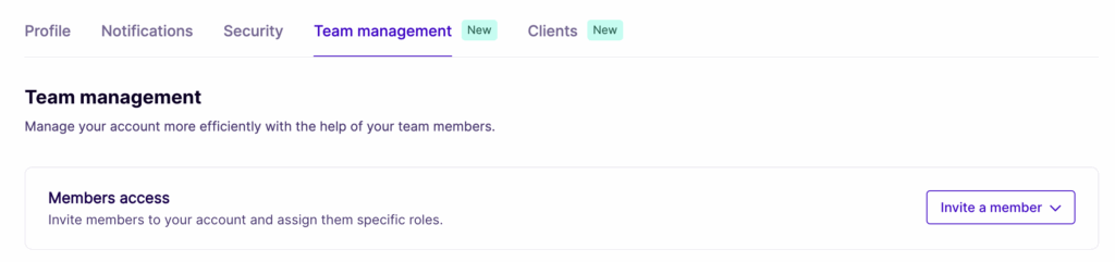 NitroPack's Team Management 