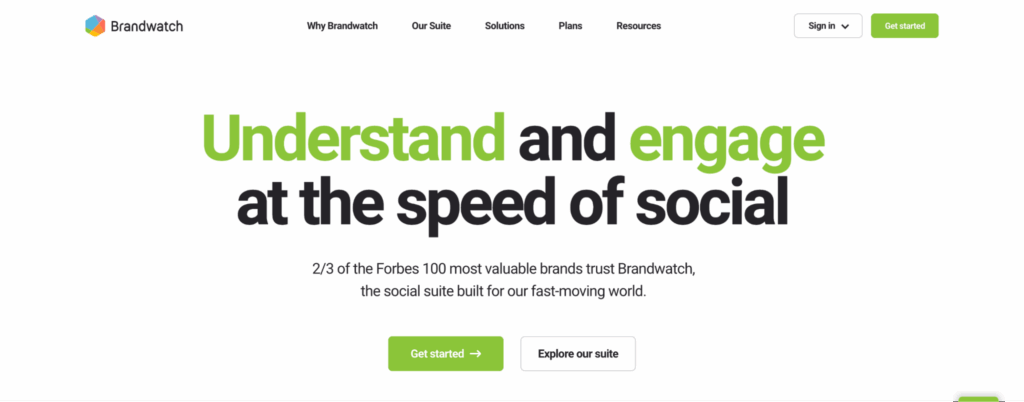 Brandwatch home page