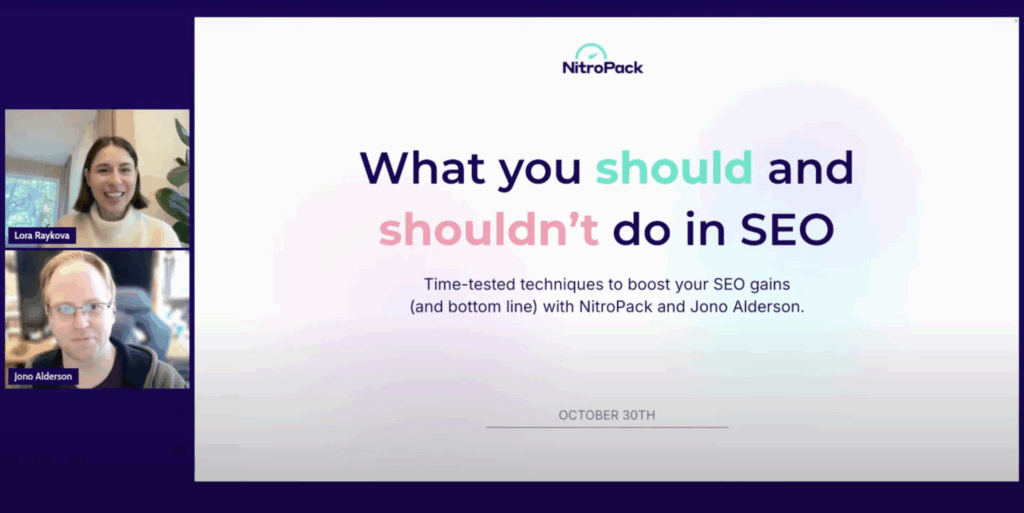 SEO webinar with Jono Alderson