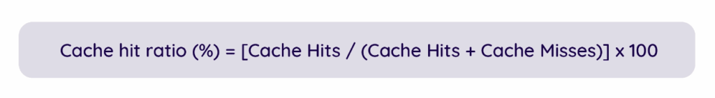 Cache hit ratio formula