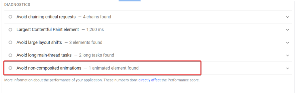 PSI Warning Avoid non-composited animations