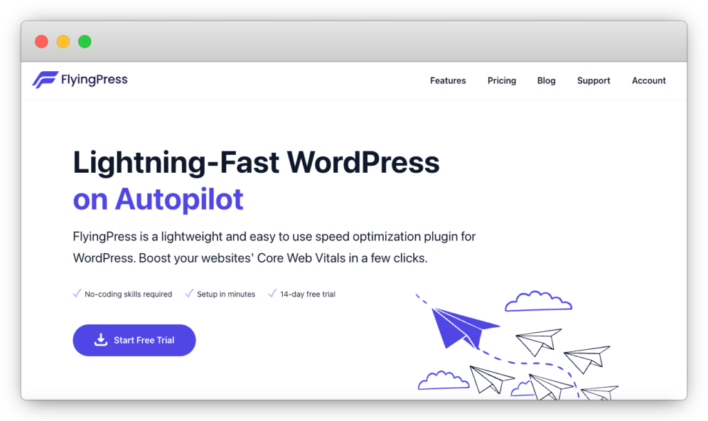 2 - FlyingPress homepage