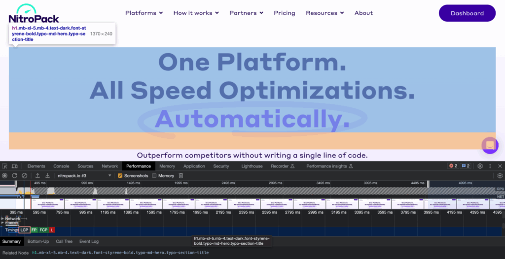 How to Find Largest Contentful Paint Element on Webpage with DevTools