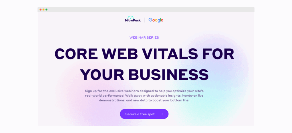 Core Web Vitals Webinar Series with Google and NitroPack 2023