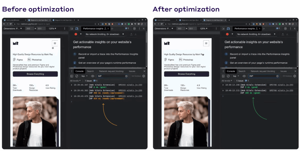 Interaction to Next Paint Optimization Demonstration