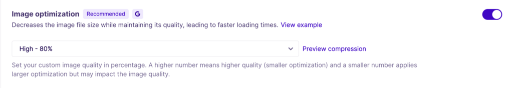 NitroPack image optimization feature