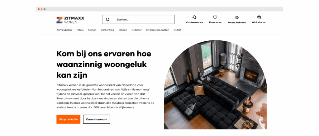 Zitmaxx Wonen home page