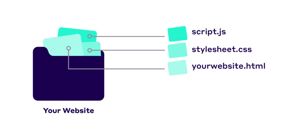 A folder with different files - css, js, html