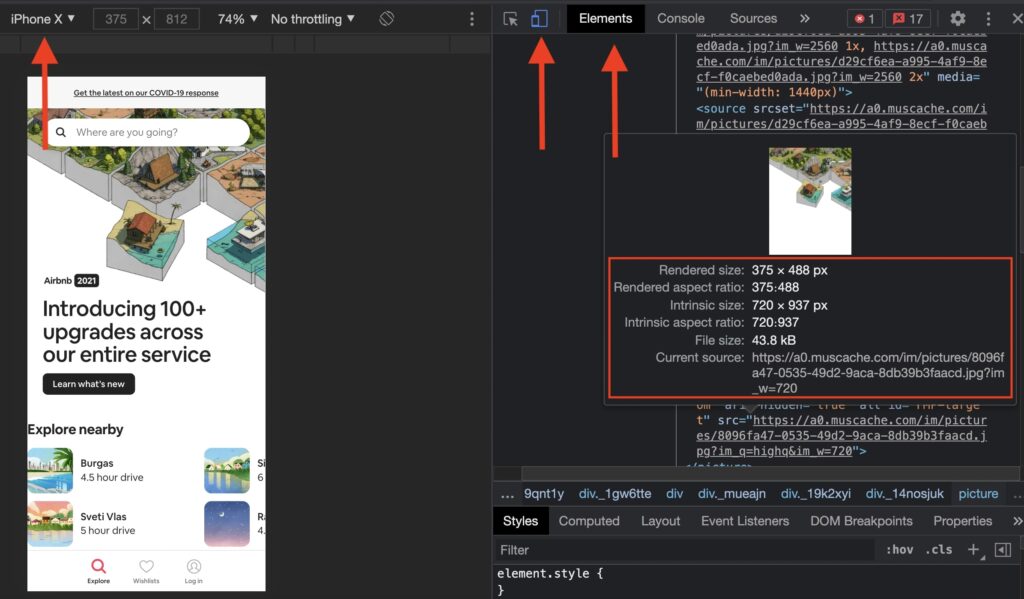 Chrome DevTools device setting