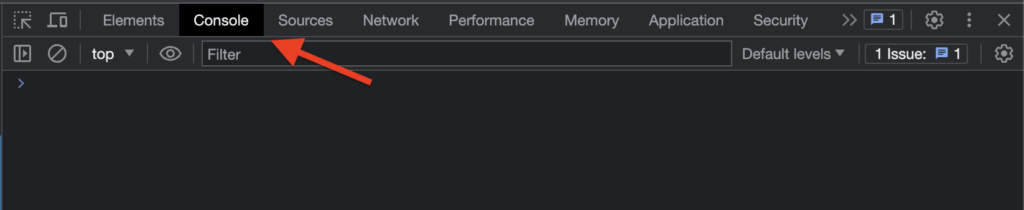 Chrome DevTools Console tab