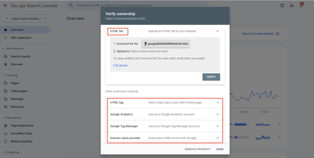 Integration with Google Search Console