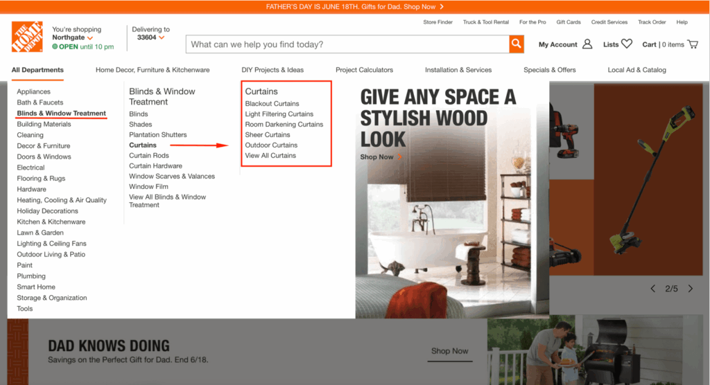 Home Depot Website Architecture Example