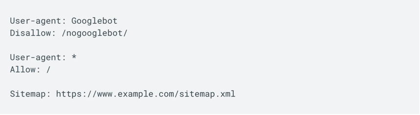  Robots.txt file example in Google Search Central