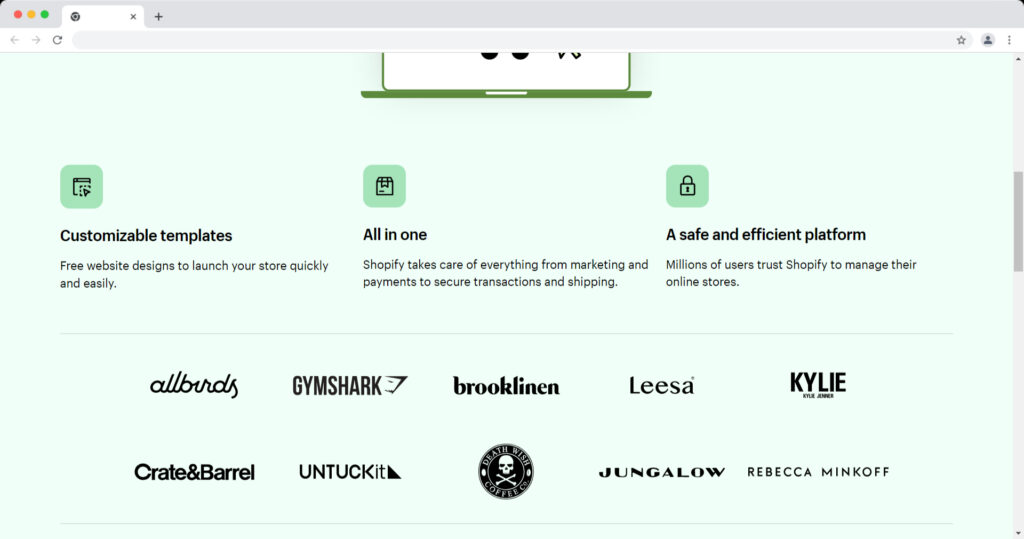 Shopify features
