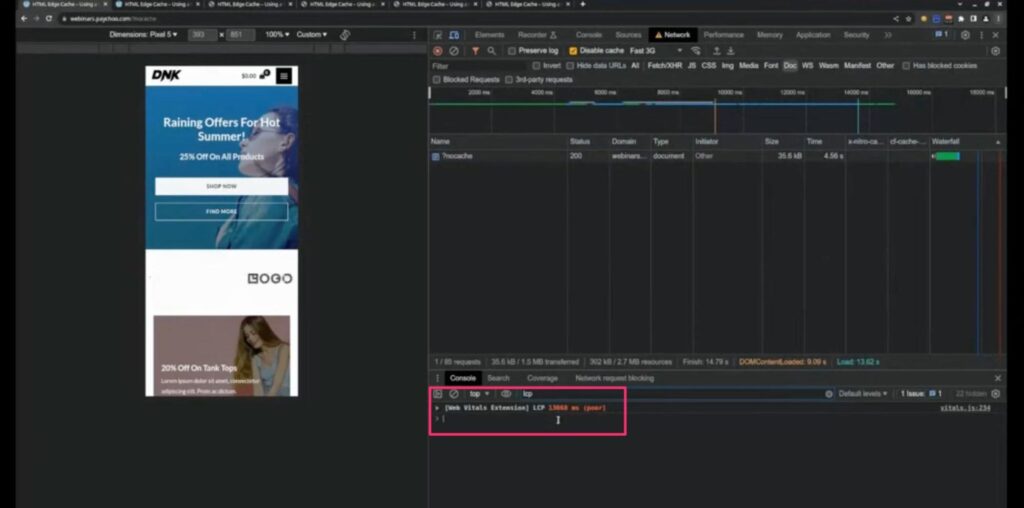 Poor LCP Score before optimization