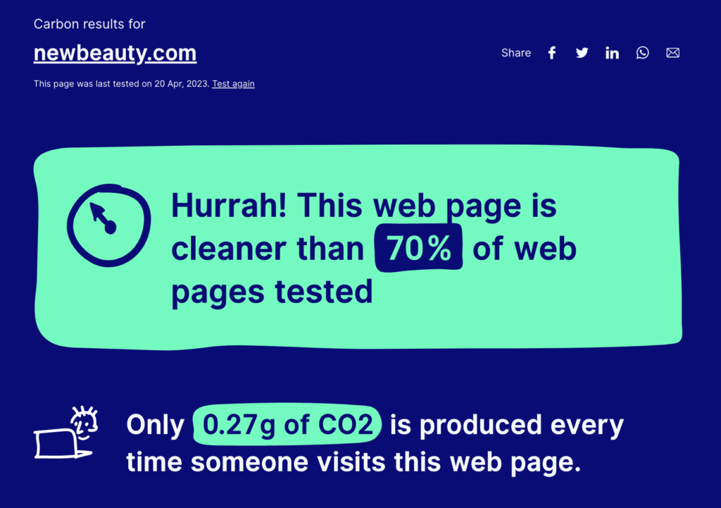 NewBeauty CO2 emissions with NitroPack