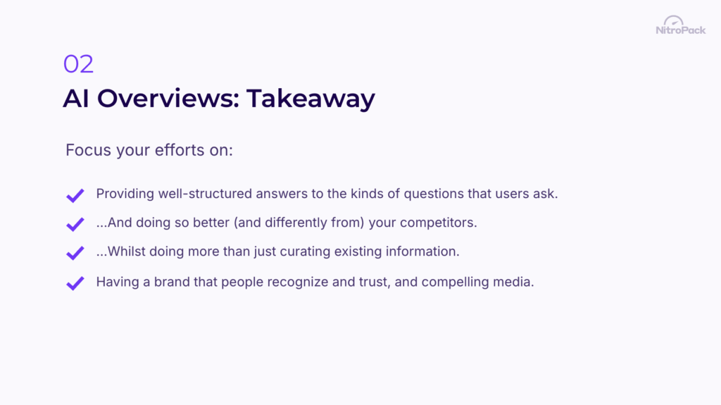AI Overviews takeaways