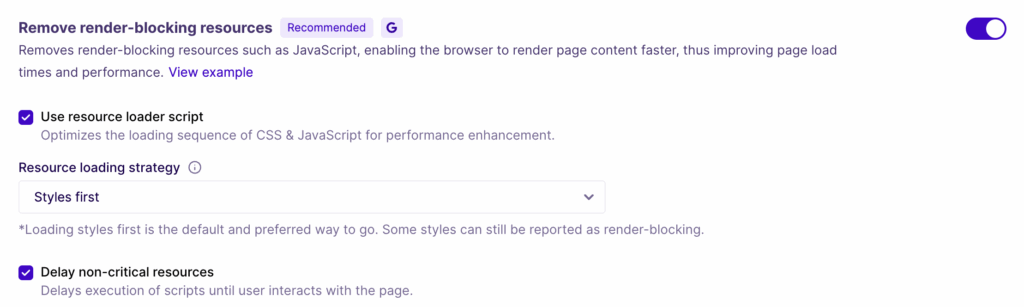NitroPack remove render blocking resources