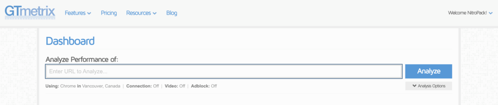 GTmetrix Analyze Website Performance