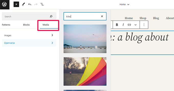 wordpress editor openverse integration media gallery