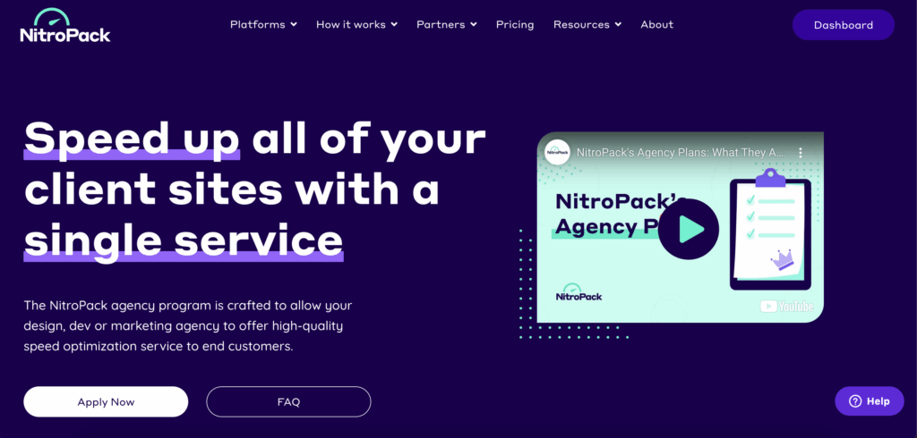 NitroPack Agency Page