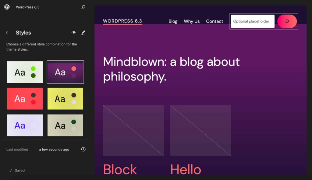 WordPress 6.3 Styles
