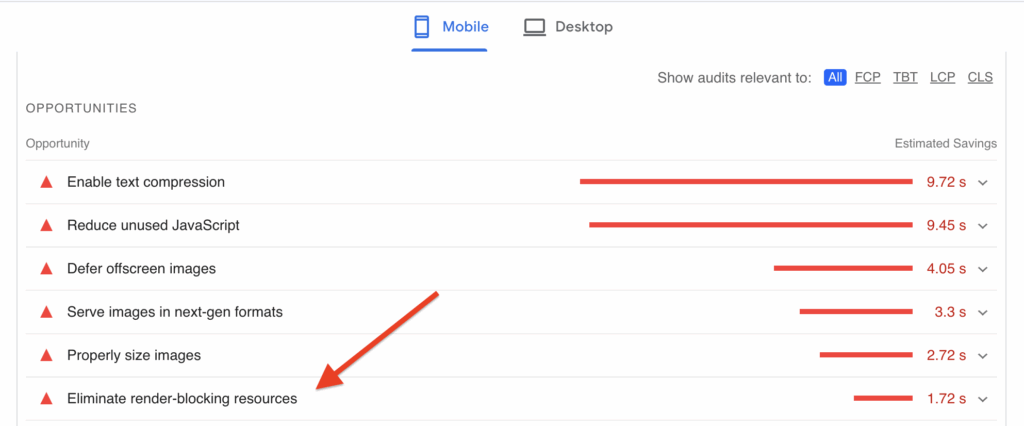 Eliminate render-blocking resources