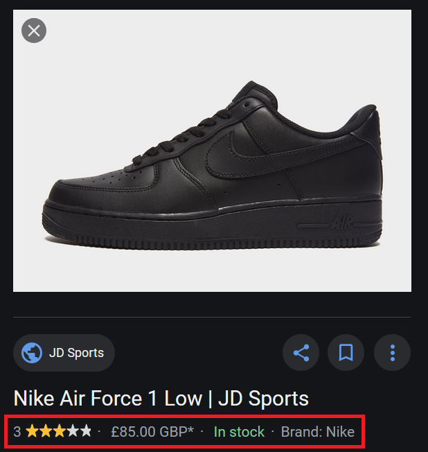 Black Sneakers Google Images With Structured Data