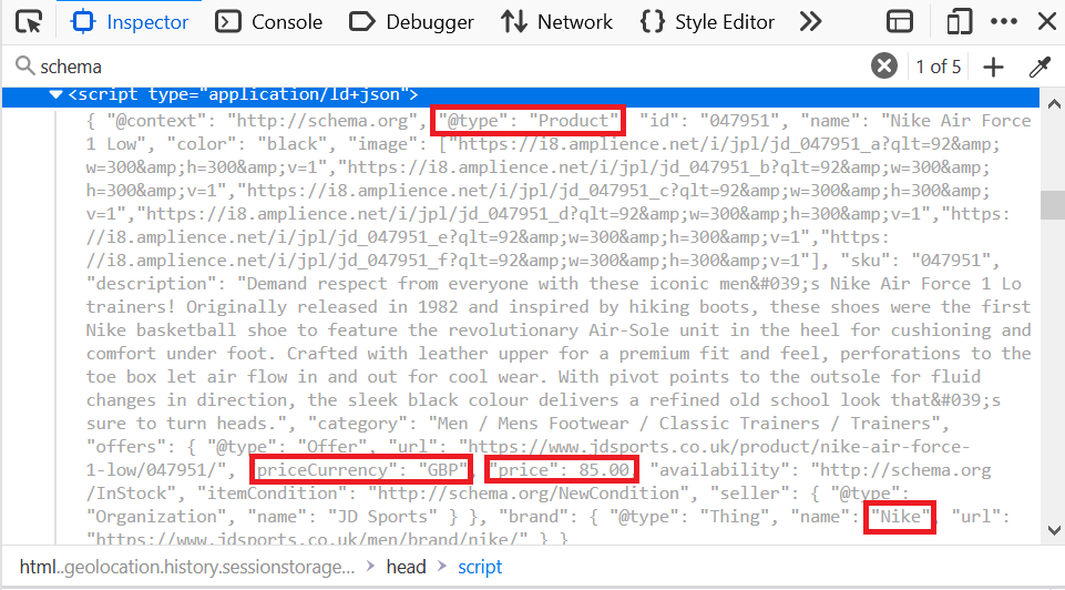 Structured Data Code Example