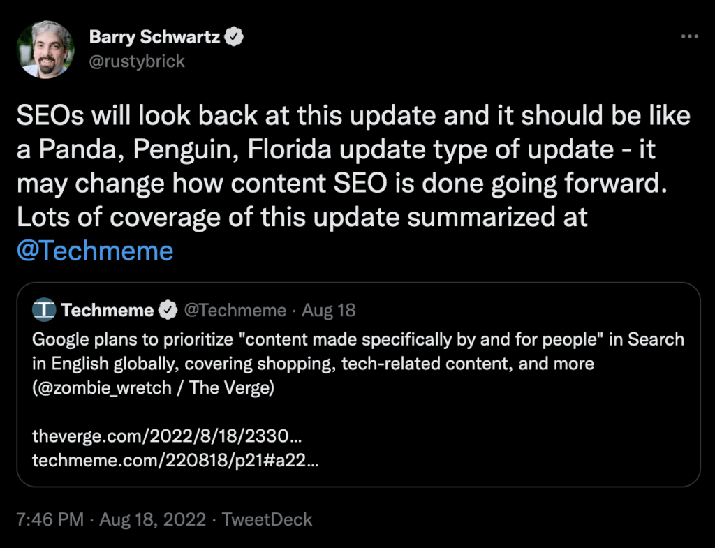 Barry Schwartz Tweet