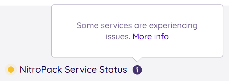 NitroPack service status - yellow