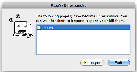 Unresponsive Web Page error