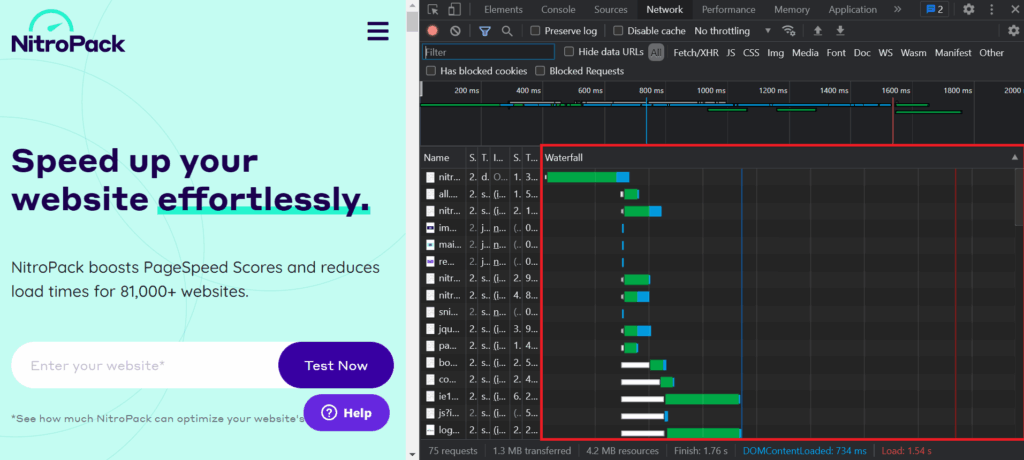 Chrome DevTools Waterfall chart