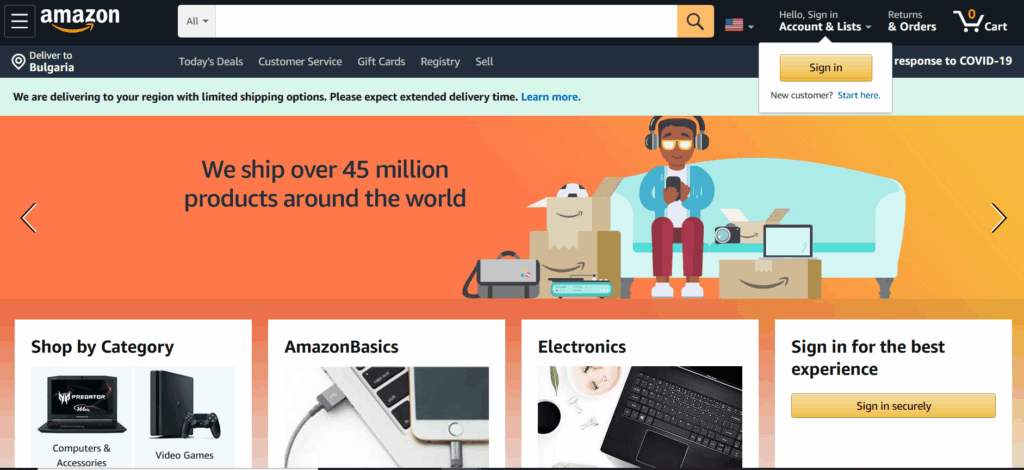 Amazon Homepage