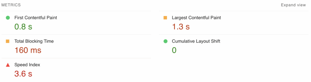 PSI Report Lab based metrics