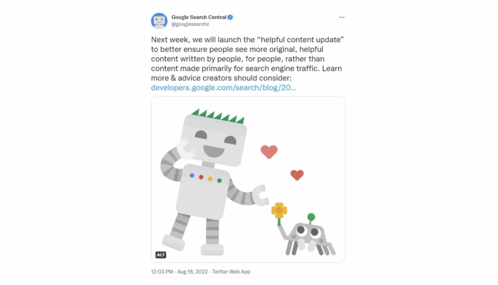 Google Search Central Helpful Content Update