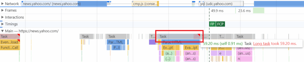 Long Task in DevTools