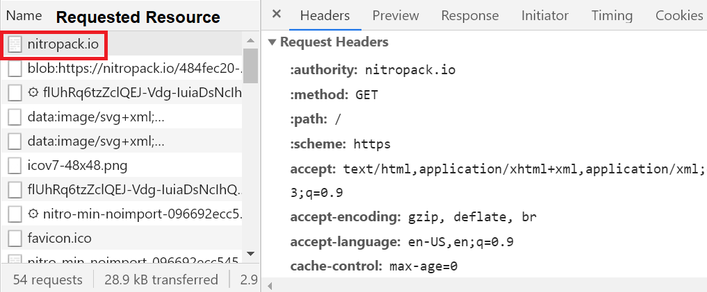 Request HTTP headers